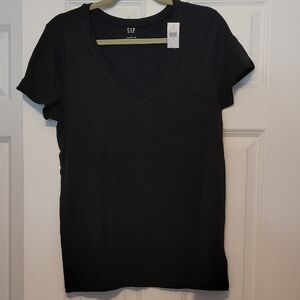 GAP Black Fitted Crew Neck Short Sleeve Tee